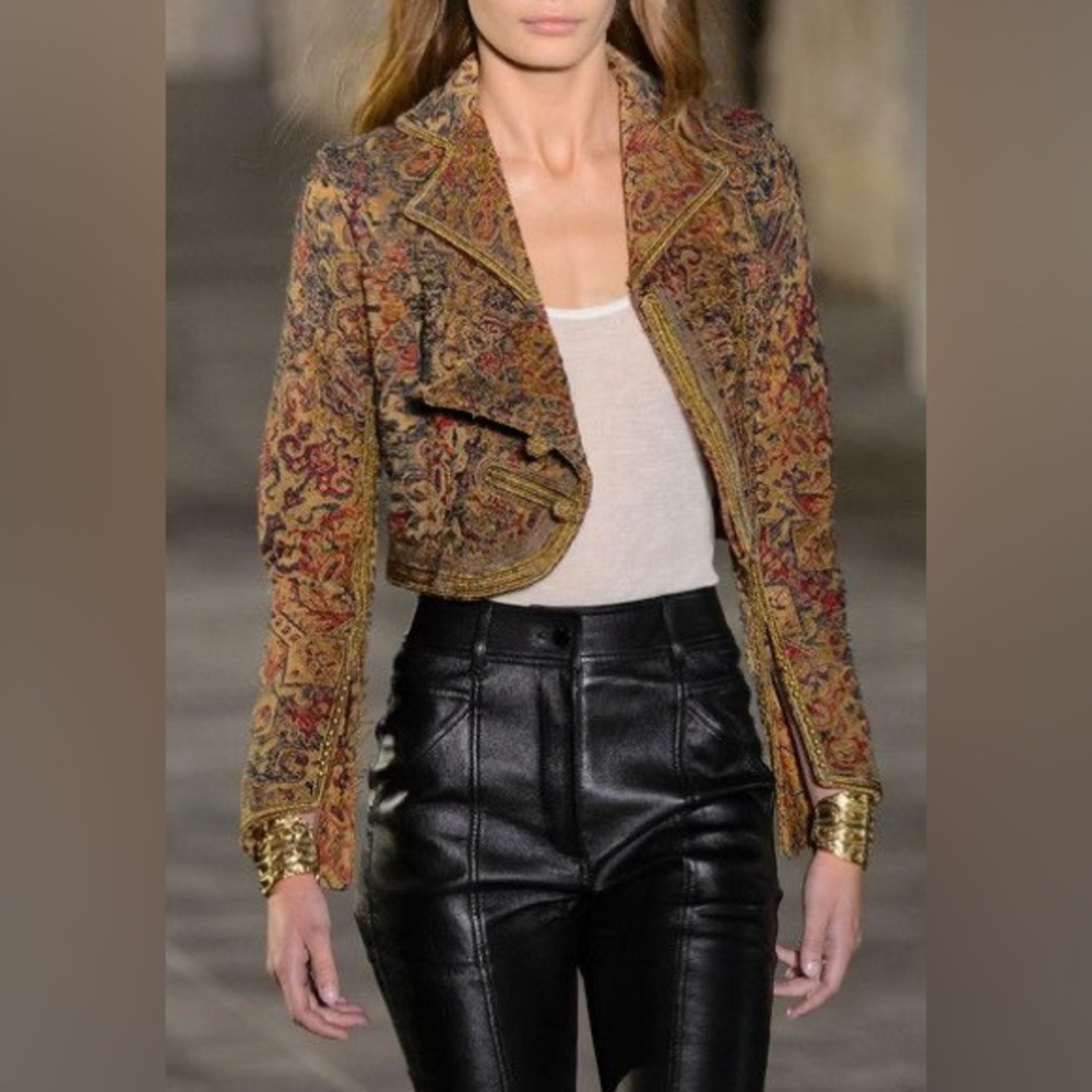 Saint Laurent Distressed Marrakech Jacket, Size 36 FR